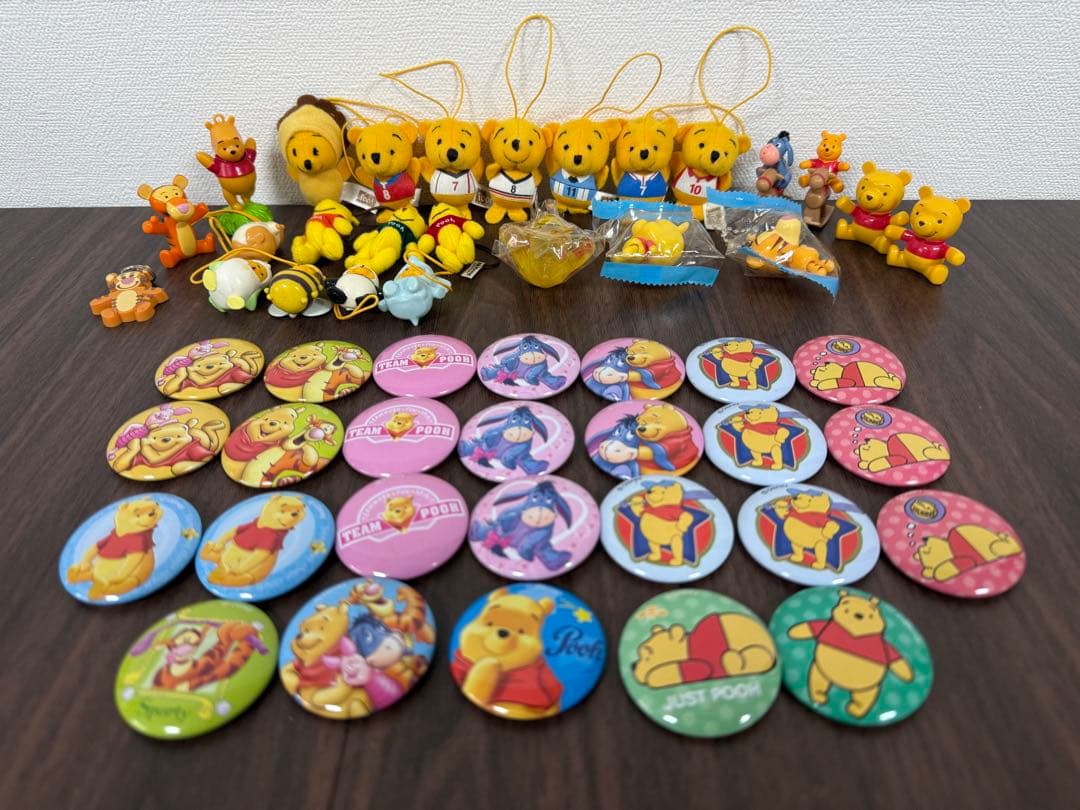 【入手困難】くまのプーさん　ミニマスコット　キーホルダー　缶バッジ　平成　希少 平成レトロ くまのプーさん キーホルダー ミニミニマスコット