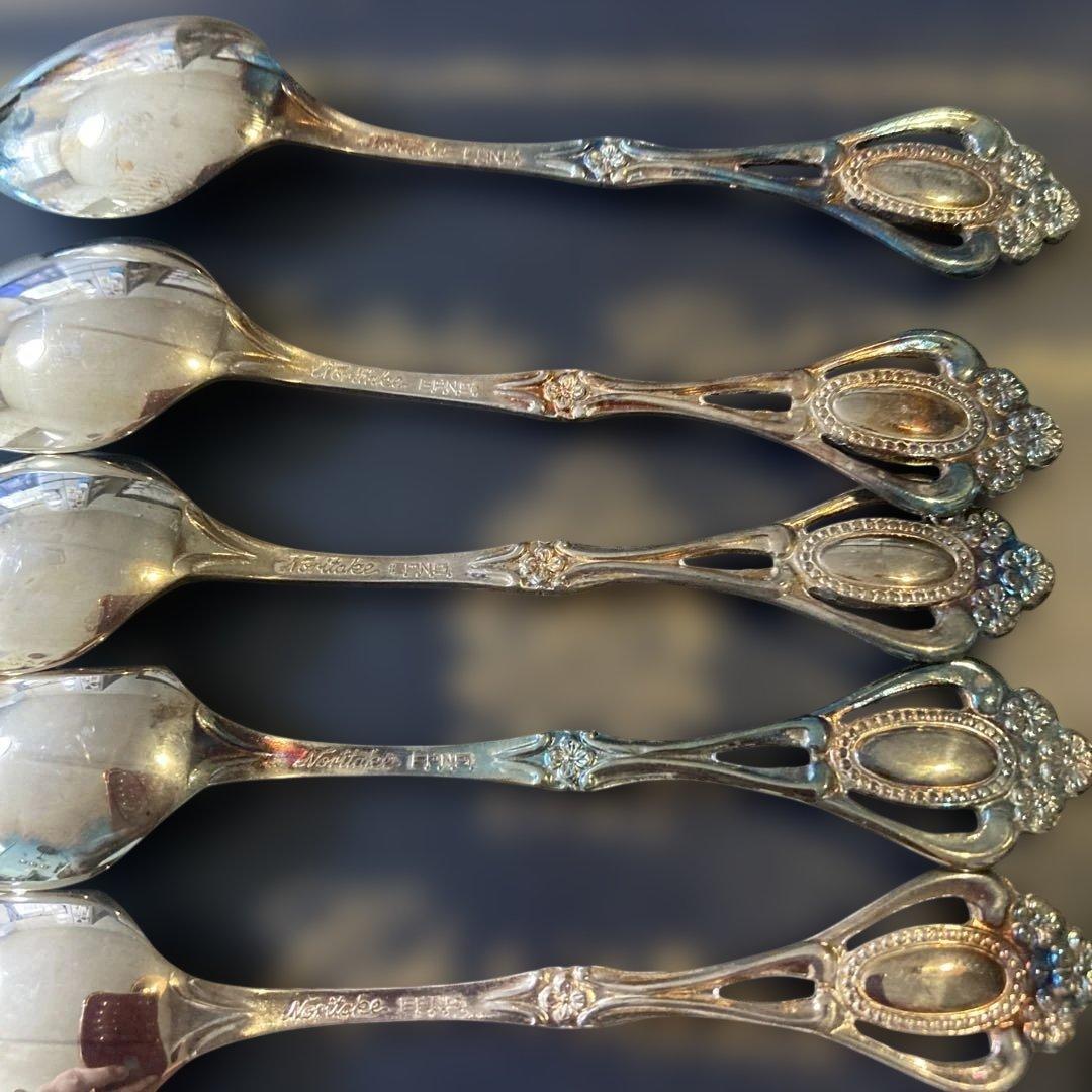 NORITAKE☆クリスティーヌスプーン☆シルバー.EPNS 【一部金メッキ