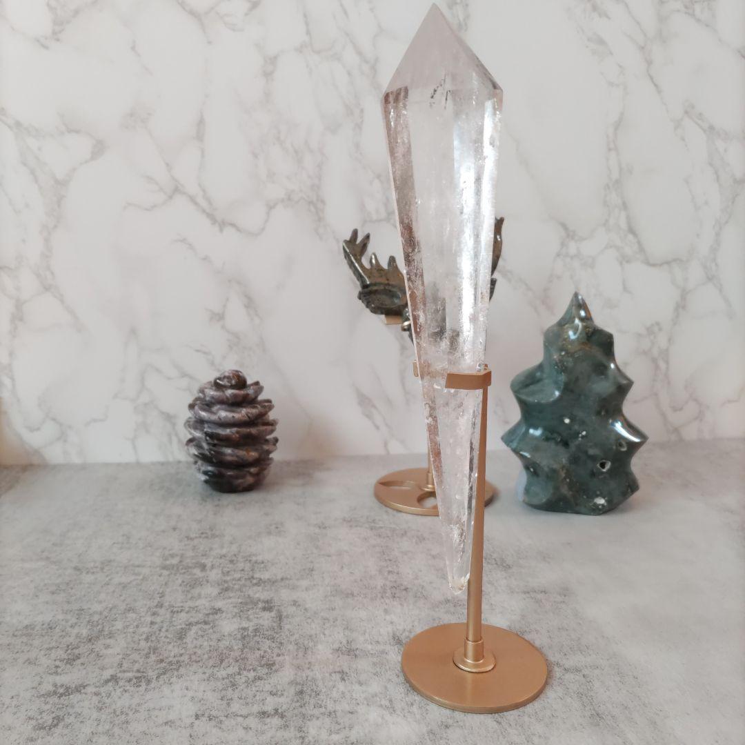 水晶　ワンド　21cm　専用スタンドセット　　 クリアクォーツ Amazon.co.jp: 12面 クリアクリスタルワンド ヴォーゲルクリスタル 12