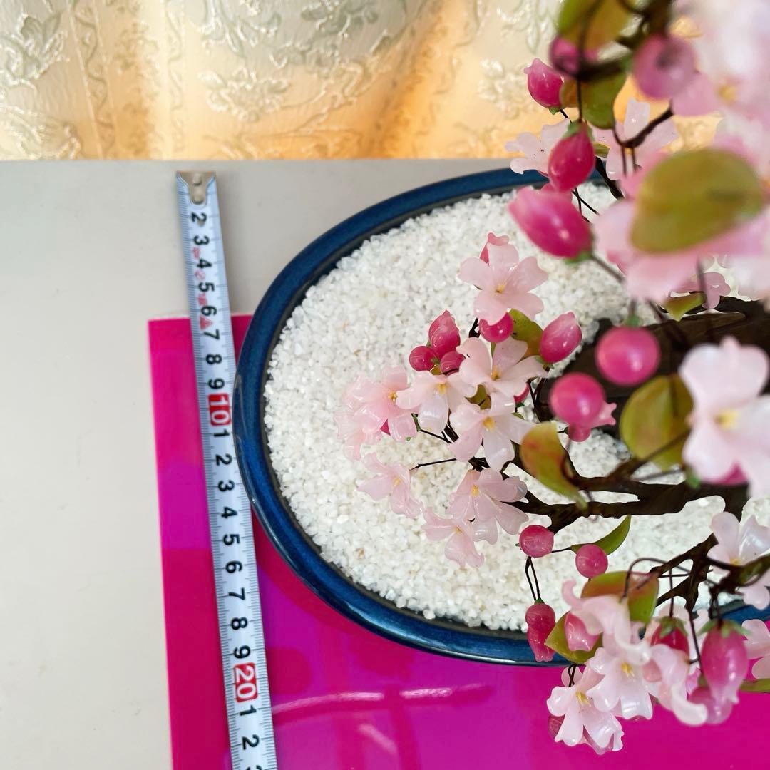 桜 ガラス細工 盆栽 造花 アートフラワー ガラス花 - メルカリ