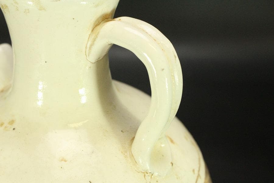 中国美術 磁州窯 十世紀後半 白磁掻落鳳紋水注 瓶 高23cm (LC248