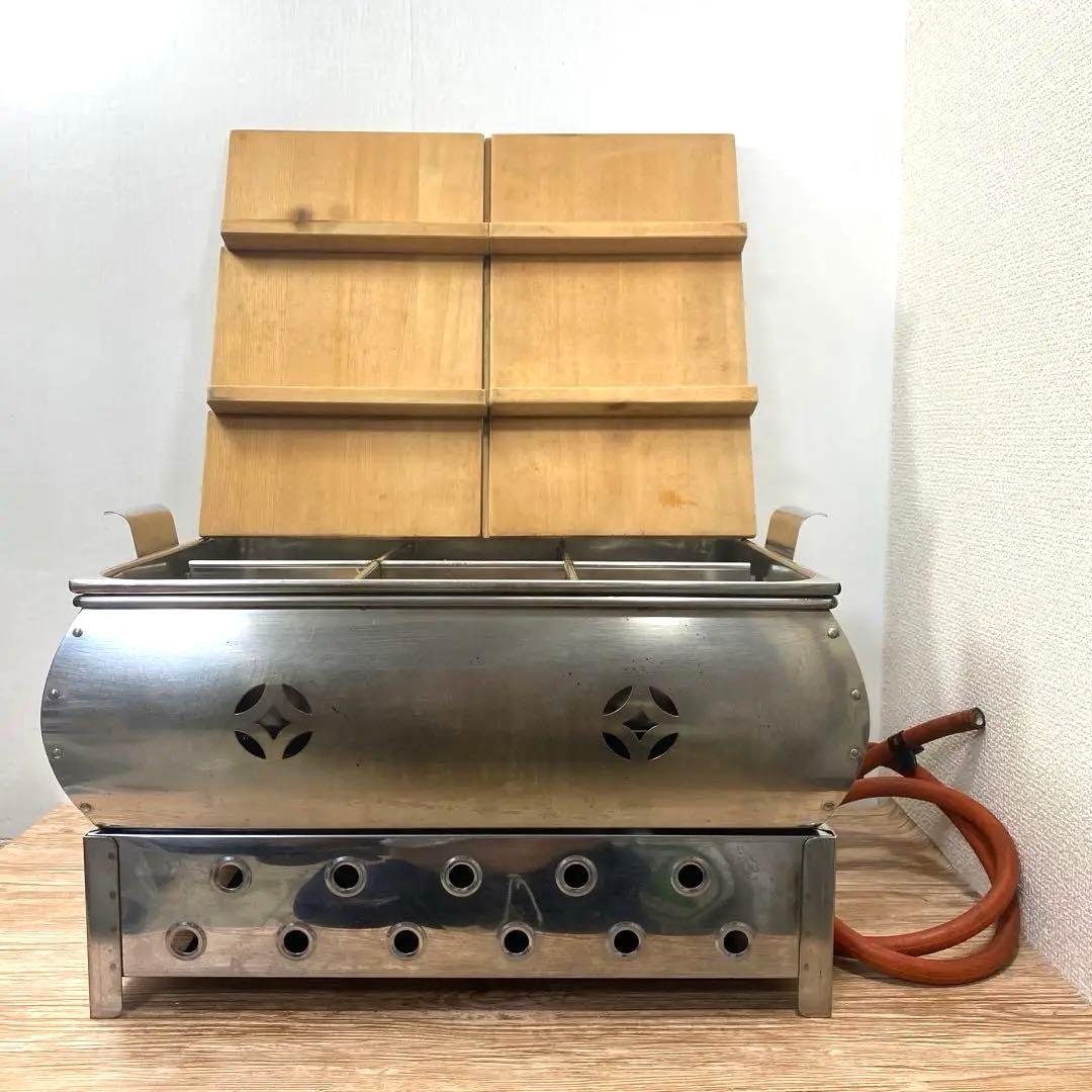 中古品涌井工業 おでんなべ 6ツ切 蓋付プロパン用 約48×38×H31㎝ 涌井工業 おでん鍋 8寸 | ユナ厨房