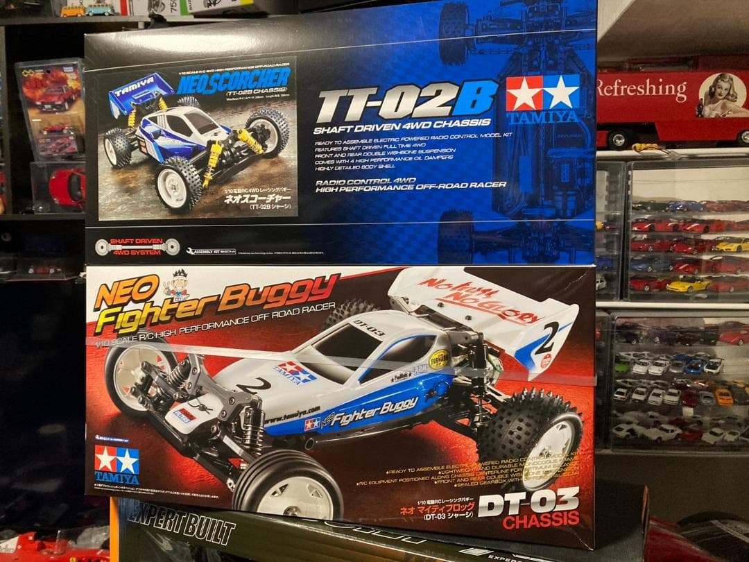 新品未組み立て2台セット TT02B ネオスコーチャーと DT03 ネオマイティ タミヤ XBシリーズ 1/10RC XB ネオマイティフロッグ (DT-03シャーシ