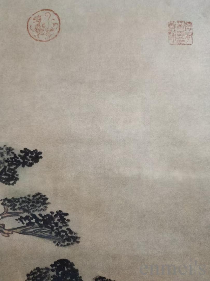 中国古美術.清時代.郎世寧款.駿馬図.宣紙画.三尺手描き.掛け軸.絵画.