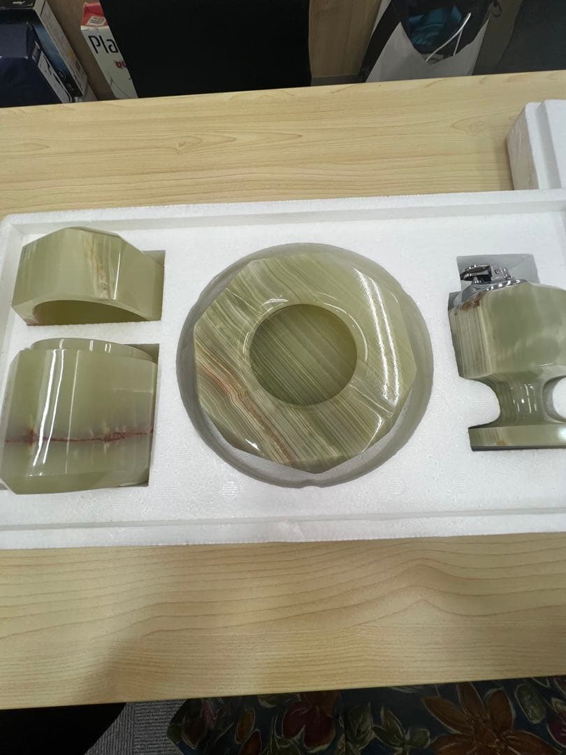 オニクス大理石灰皿セット 応接セット 灰皿、ライター 大理石 Windmill ONYX オニキス - メルカリ