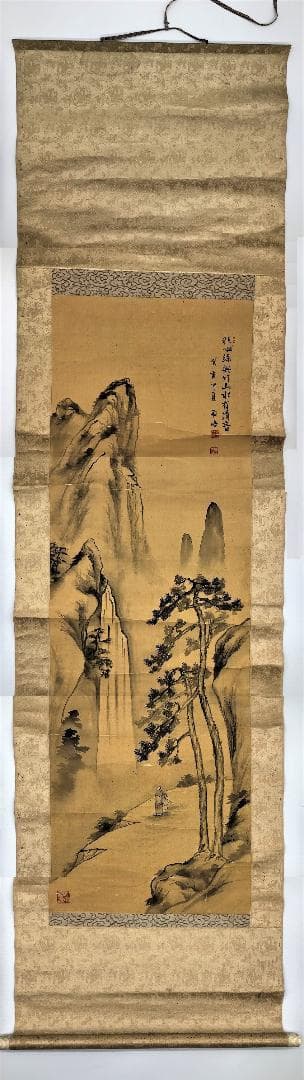 【 祇園南海　南画軸装 】　非必絲與竹山水有清音　江戸時代 墨竹図 文化遺産オンライン
