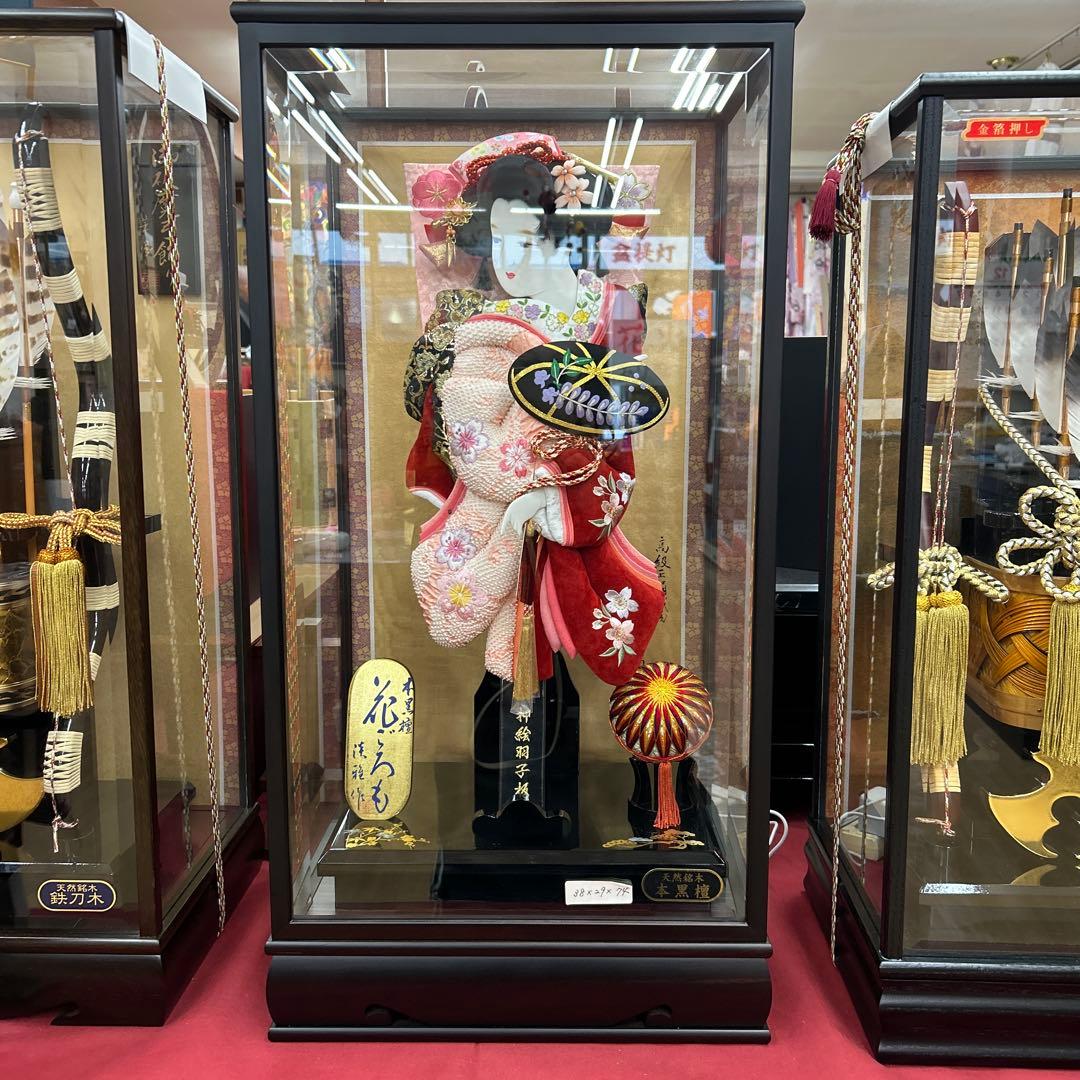 初正月＊羽子板飾り＊18号＊黒檀ケースp Amazon | 羽子板 初正月 お祝い 羽子板飾り 黒ケース ピンク かわいい