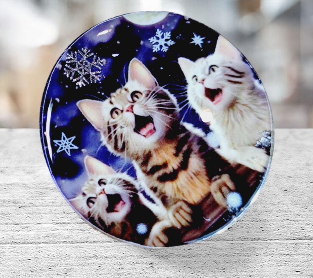 1点のみ❤NO.748❤猫 ねこ❤レジンへアゴム ブローチ