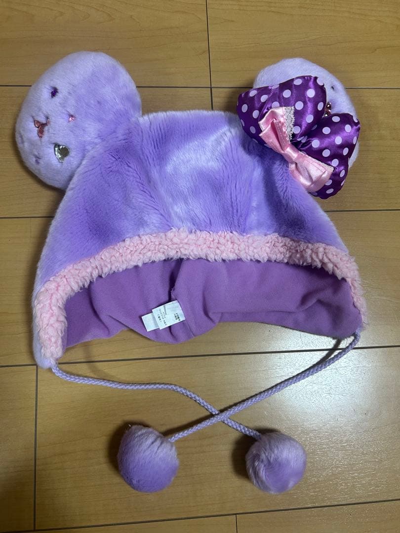 ディズニーリゾート 耳付き帽子 紫 - メルカリ
