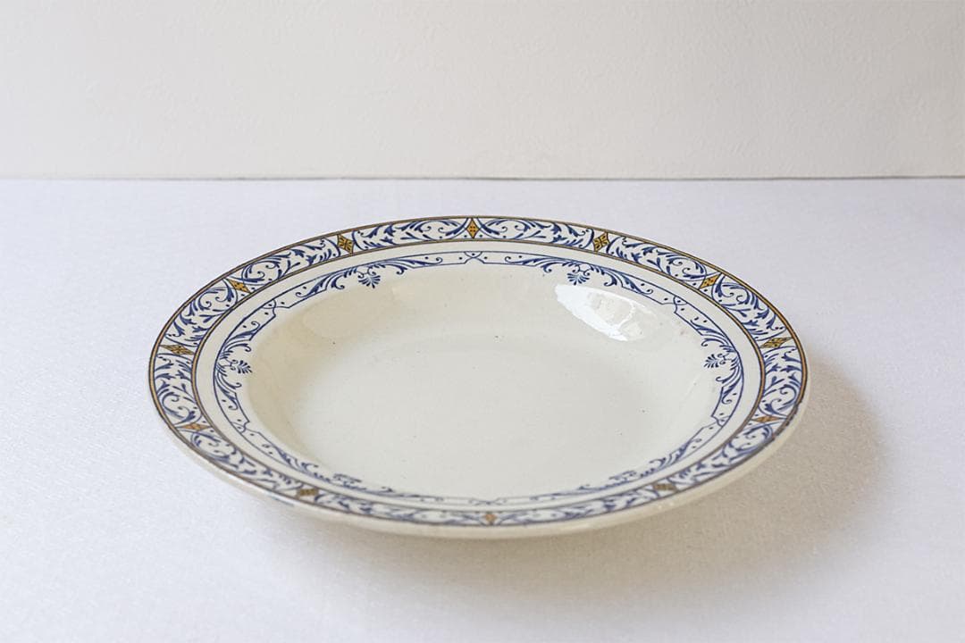 フランスアンティーク　クレイユモントロー　COLBERT　深皿　24.4cm