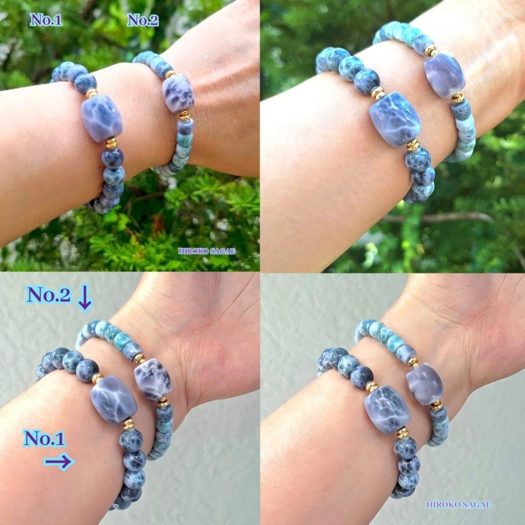 希少 パープルラリマー 極上の愛と癒し ヒーリング ブレスレット No.1