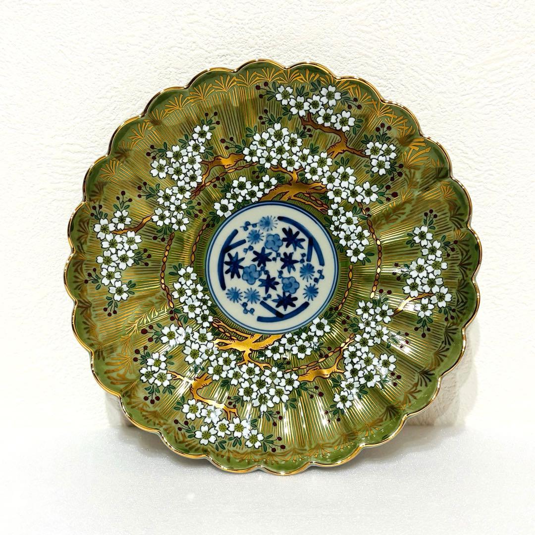 ⭐️ 波佐見焼 林九郎窯 金彩染錦 琳派 桜樹文 19cm 銘々皿 未使用品 ⭐️ ⭐️ 波佐見焼 林九郎窯 金彩染錦 琳派 桜樹文 19cm 銘々皿 未使用品