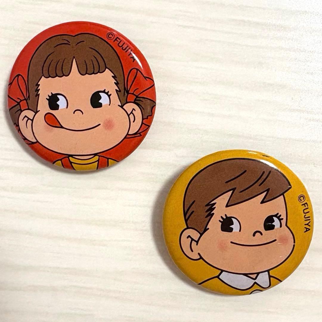 レア】ペコちゃん ポコちゃん 缶バッジ 昭和レトロ ヴィンテージ