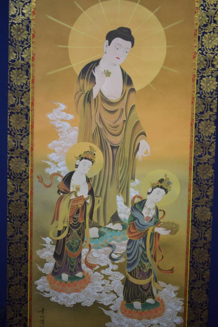 真作/福田素仙/十三佛/桐共箱付/布袋屋掛軸HG-462