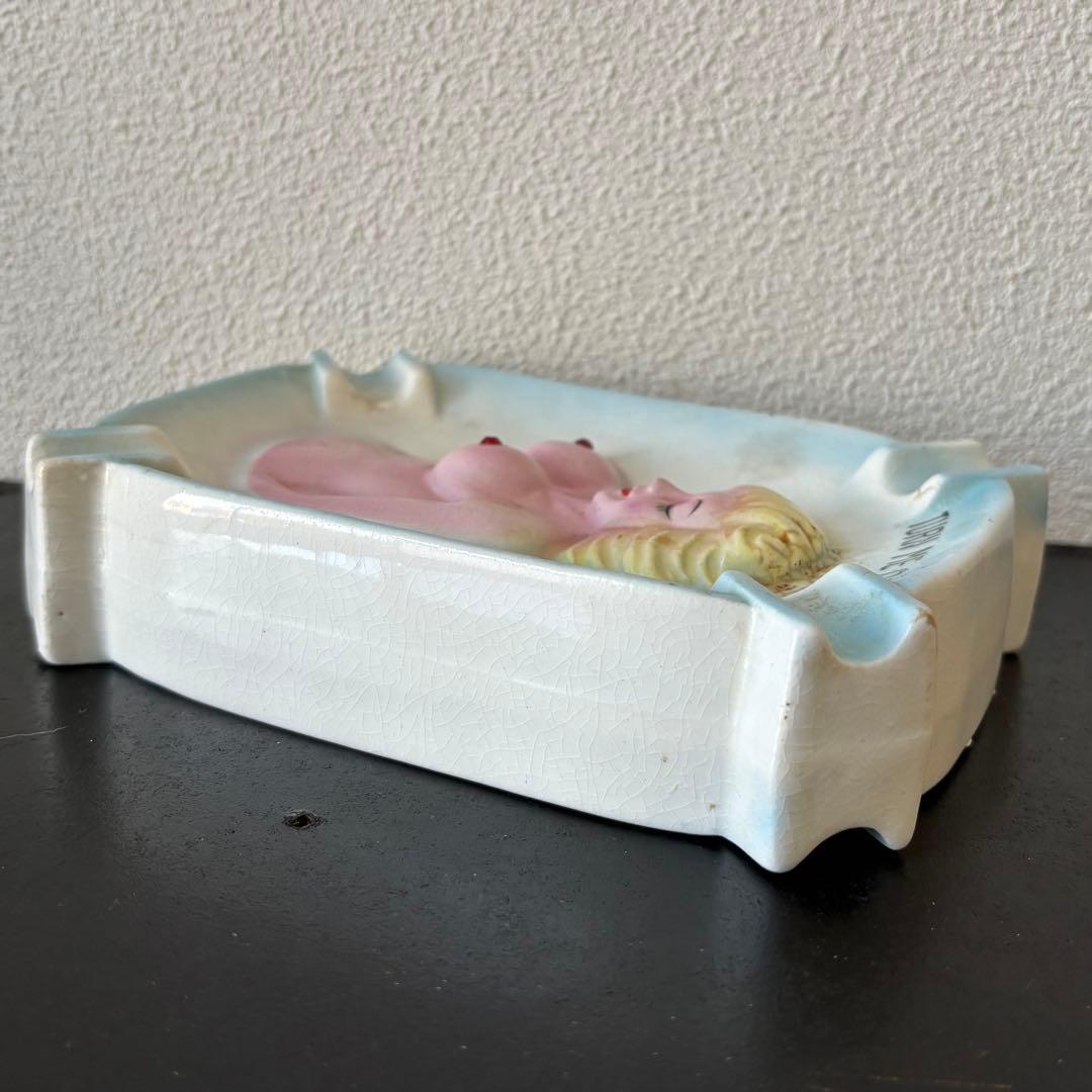1950s アンティーク ヌード ガール ピンナップ アシュトレイ 陶器製