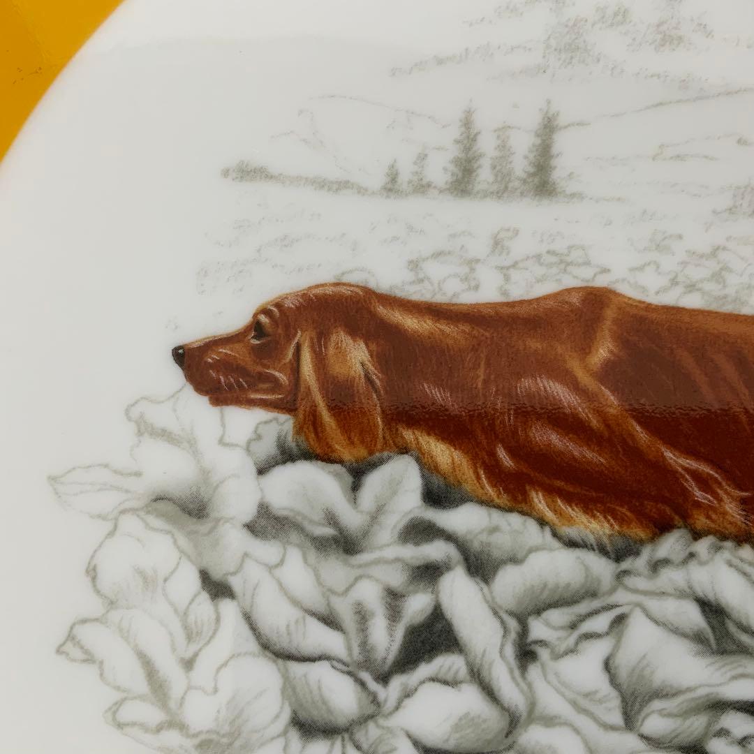 HERMES エルメス シャス プレート イエロー ホワイト 犬 大皿 - メルカリ