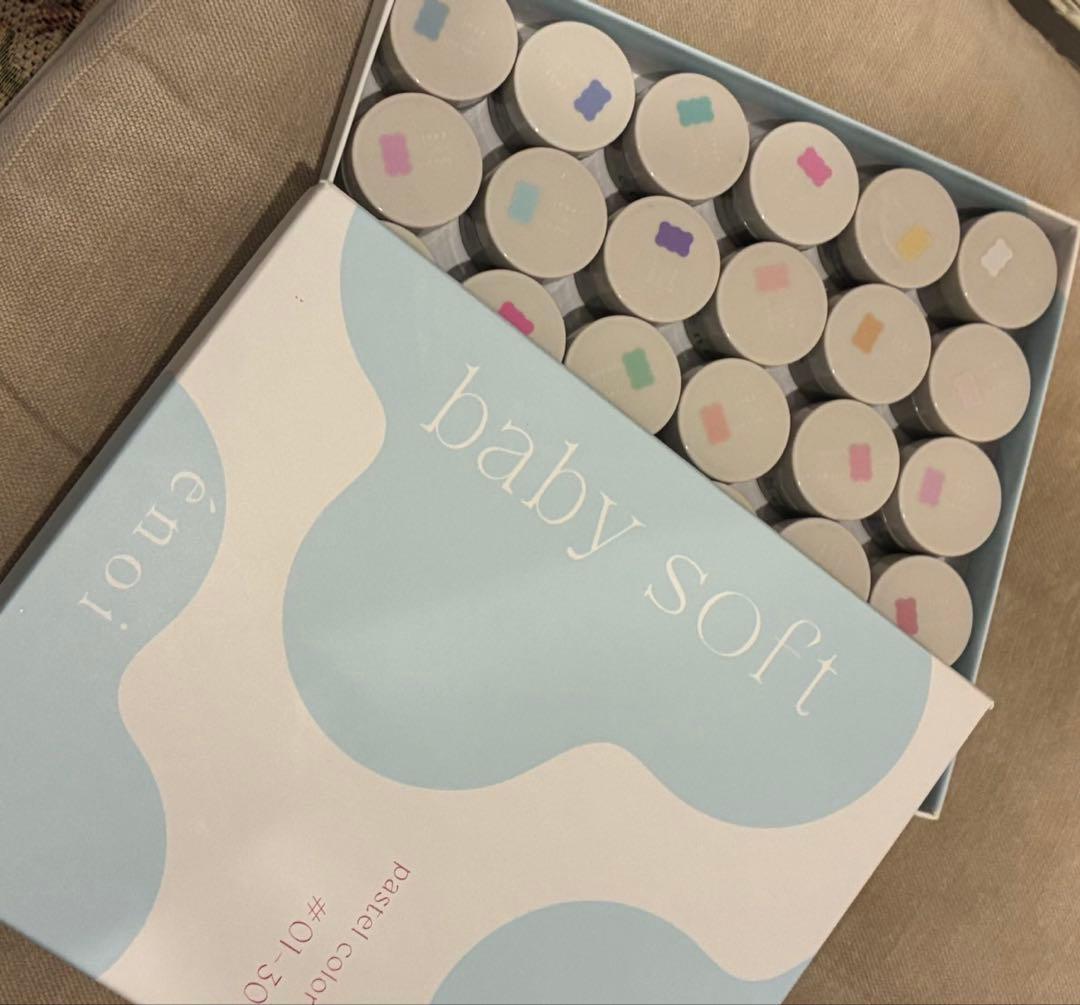 énoi baby soft パステルカラージェル 30個入り enoi baby soft 透け感のあるちゅるん系カラーが30色 オフィスネイル