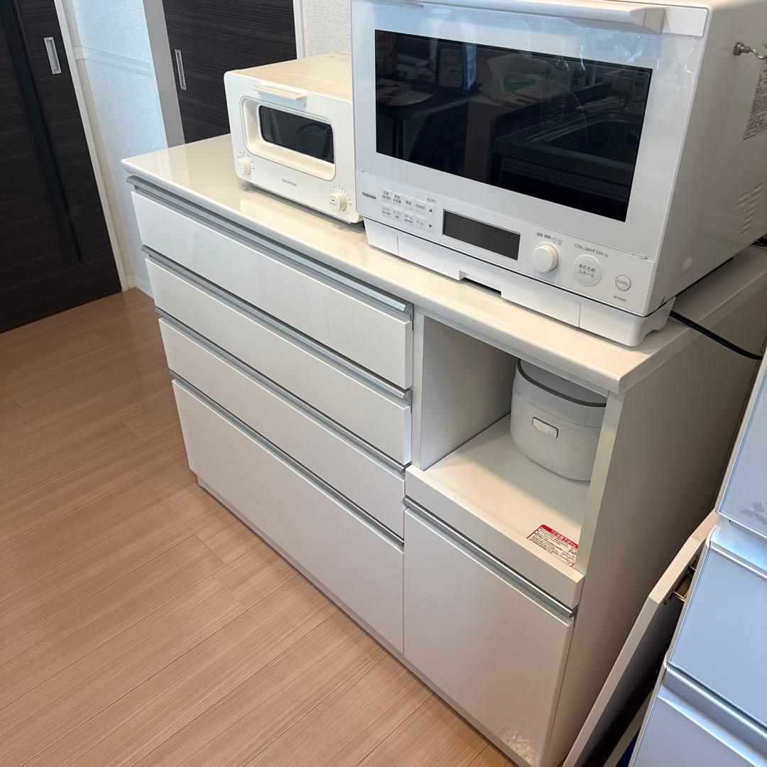 ニトリ カップボード【レジューム120-2QH-R WH】 最終値下げ