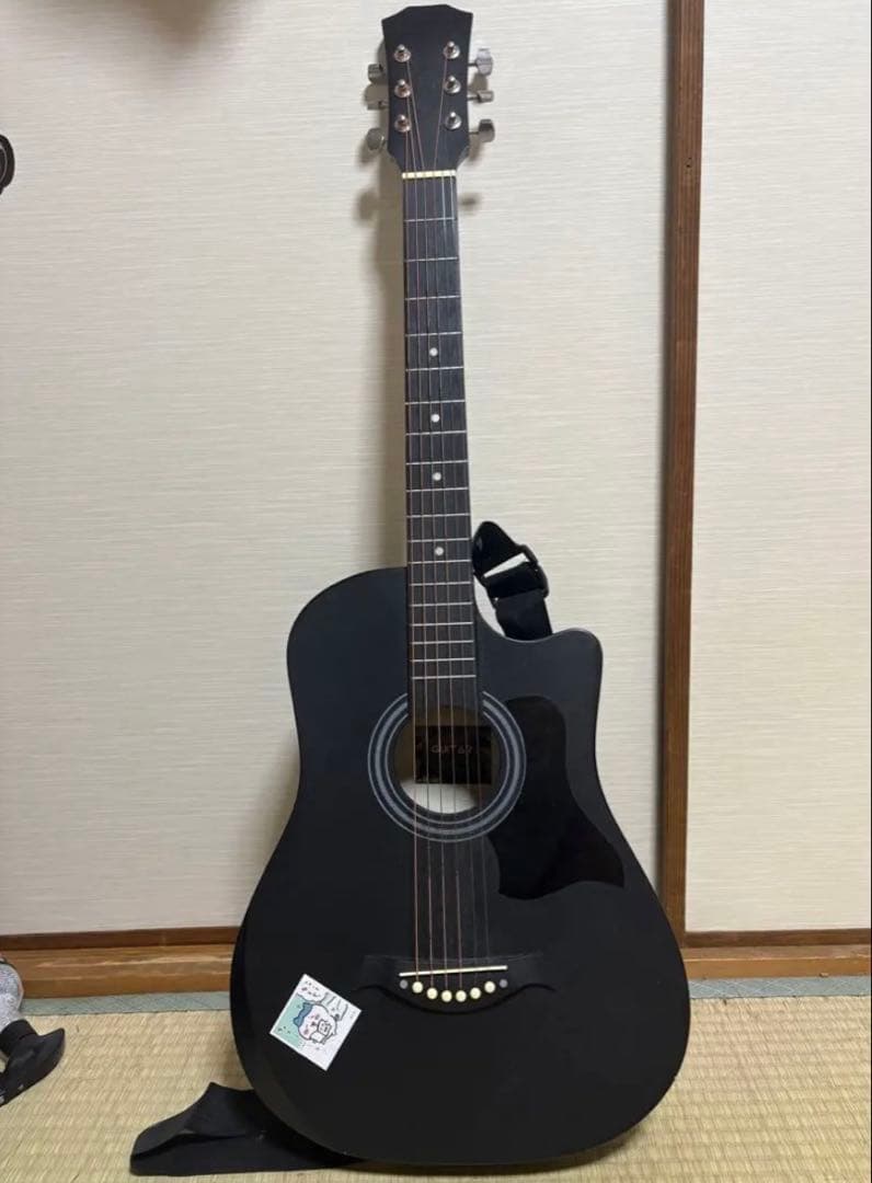 ブラック アコースティックギター ストラップ付き 楽天市場】Mademu 40インチ アコースティックギター 16点セット 初心者