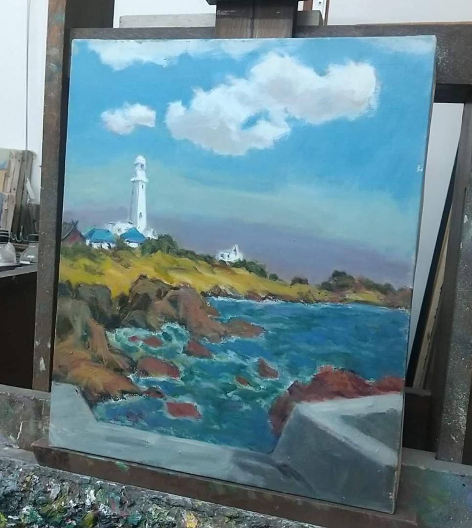 F8「雲流れる房州白浜」 絵画