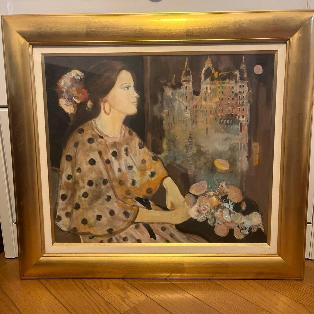 真作 中島裕子 油絵 ウィンドー F10号 国松登「氷人」油絵・F10号 絵画買取・販売の小竹美術
