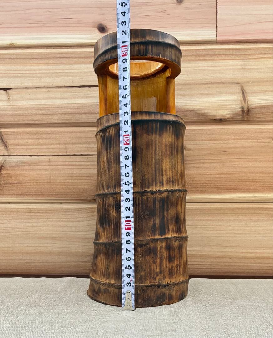 天然竹 花器 大型32cm 和モダン 竹花瓶 飾 - メルカリ