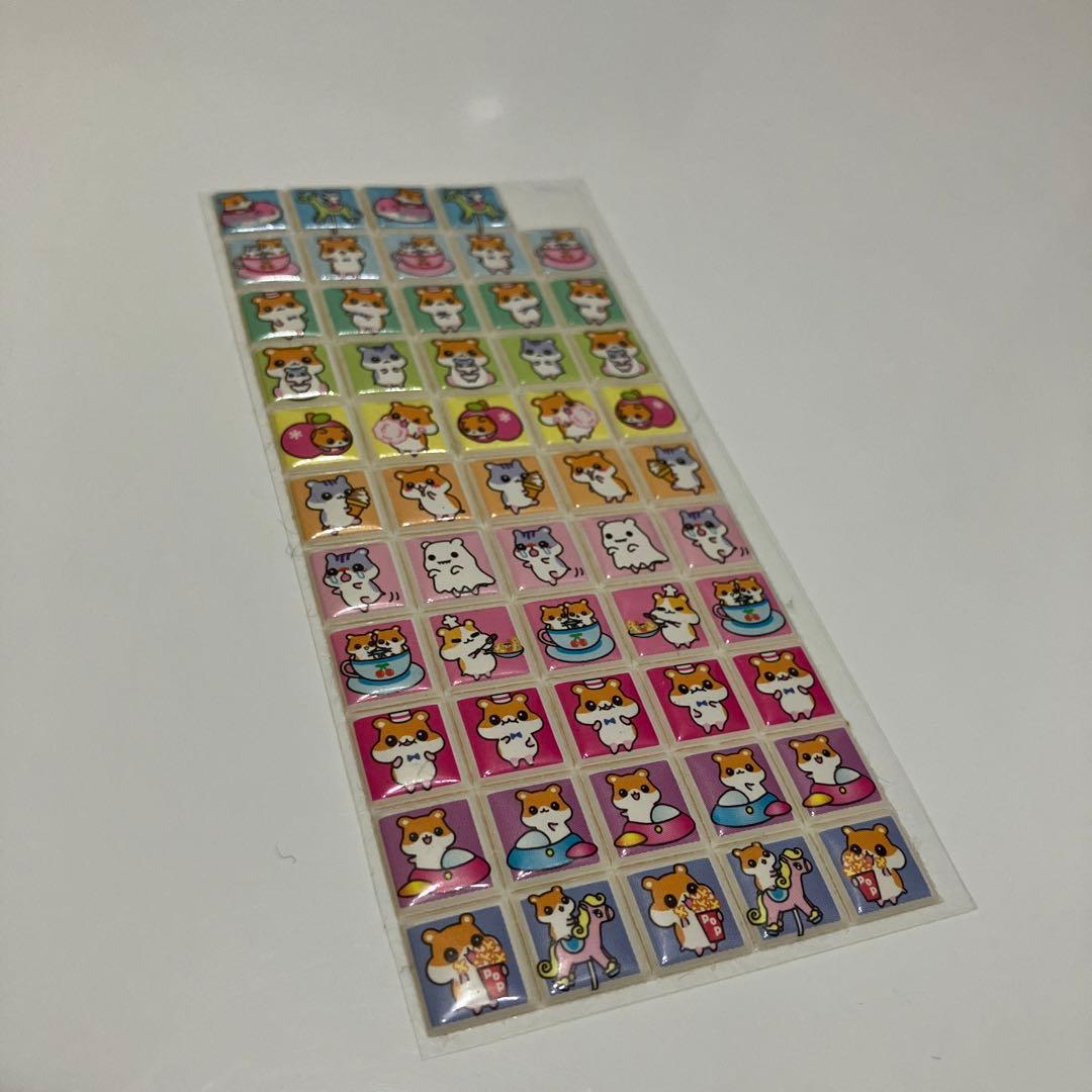 平成レトロ】 ハムちゃん シールセット タイルみたいなシール デニム