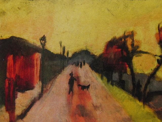 岸田劉生、【築地居留地風景】、新品高級額 額装付、年代物・希少画集画