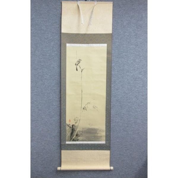 宮本武蔵二天枯木鳴鵙図絹本掛軸 [B28313] - メルカリ