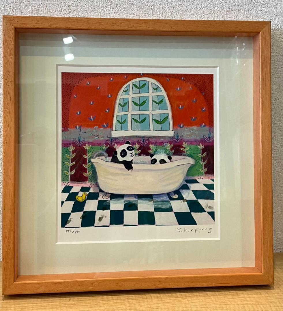 カレン・ホイプティング「ベビーパンダのバスタイム」版画 額装 美品 楽天市場】絵画 カレンホイプティング・ベビーパンダのバスタイム 版画