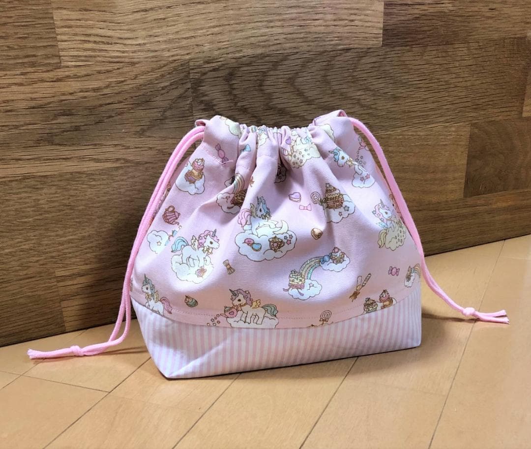 【オーダー品】お弁当袋　ユニコーン　ピンク　ストライプ　ラメ　色違い 楽天市場】ランチ巾着 ユニコーンの通販