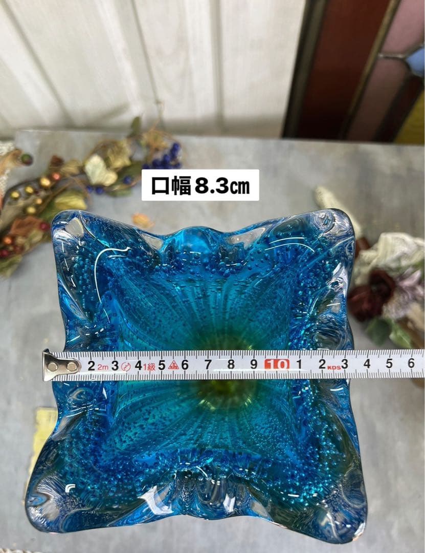 bob様専用＊マルティガラス 花瓶 45cm 重圧 気泡 インテリア 置物