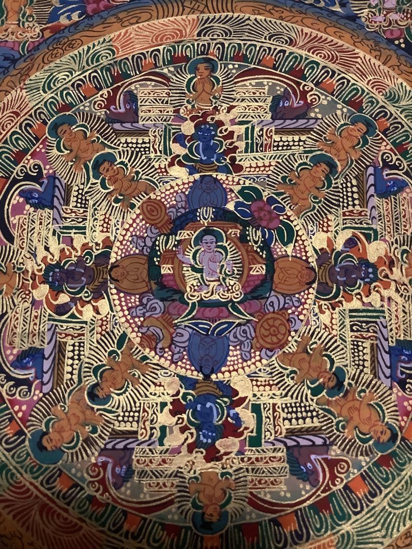 《 チベット密教　新品　1点物 》 手描き　曼荼羅　仏陀　釈迦　仏画　仏教　e8