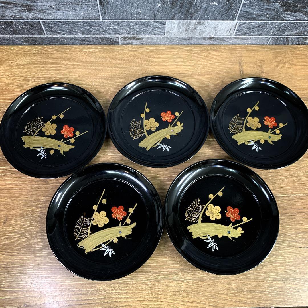 未使用 高級会津塗 台付き御重箱セット 蒔絵師 佐藤長悦作 松竹梅 螺鈿