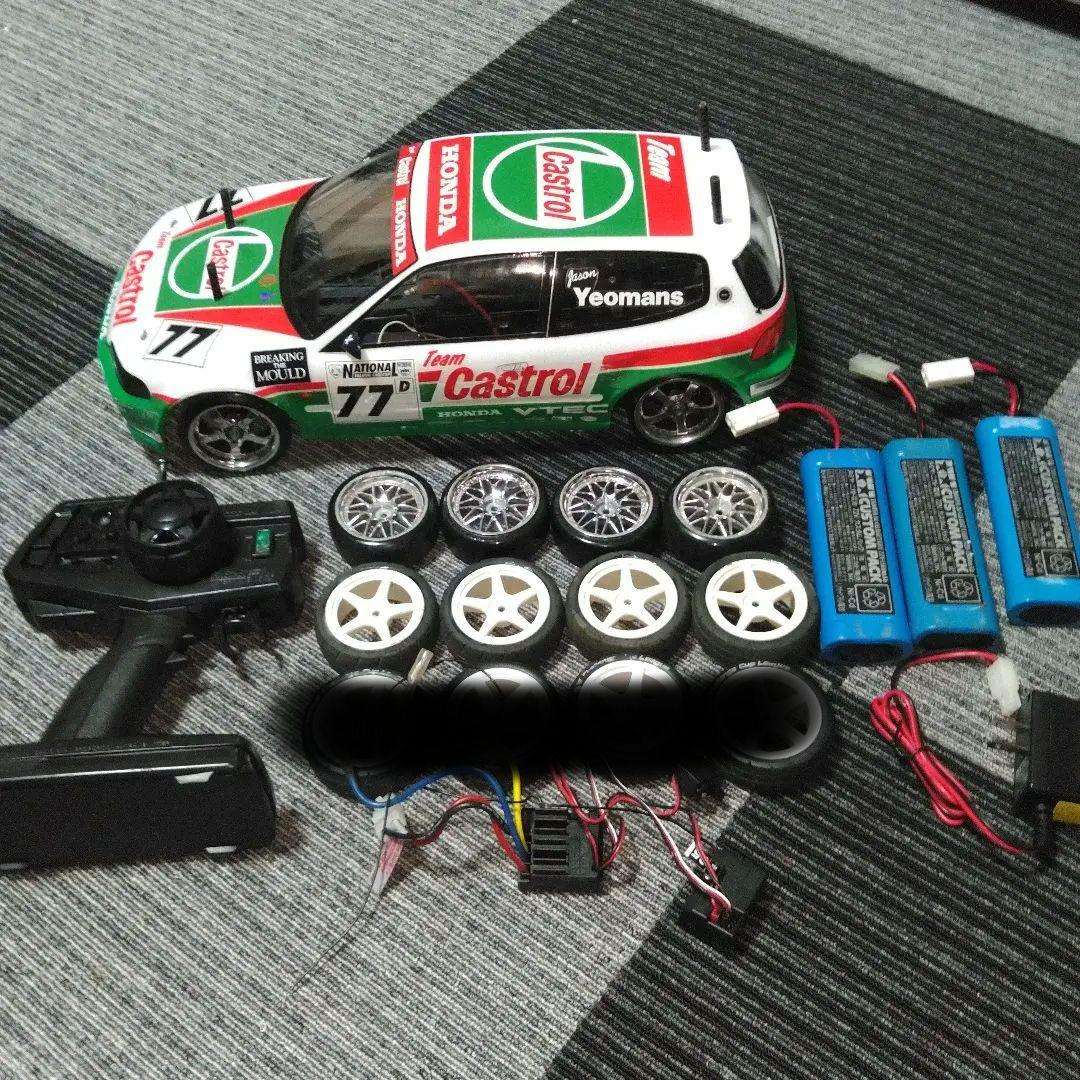 田宮　タミヤ　TT-01D カストロール　シビック　VTi　EG6 大阪　JDM Yahoo!オークション -「タミヤ シビック」(自動車) (ホビーラジコン)の