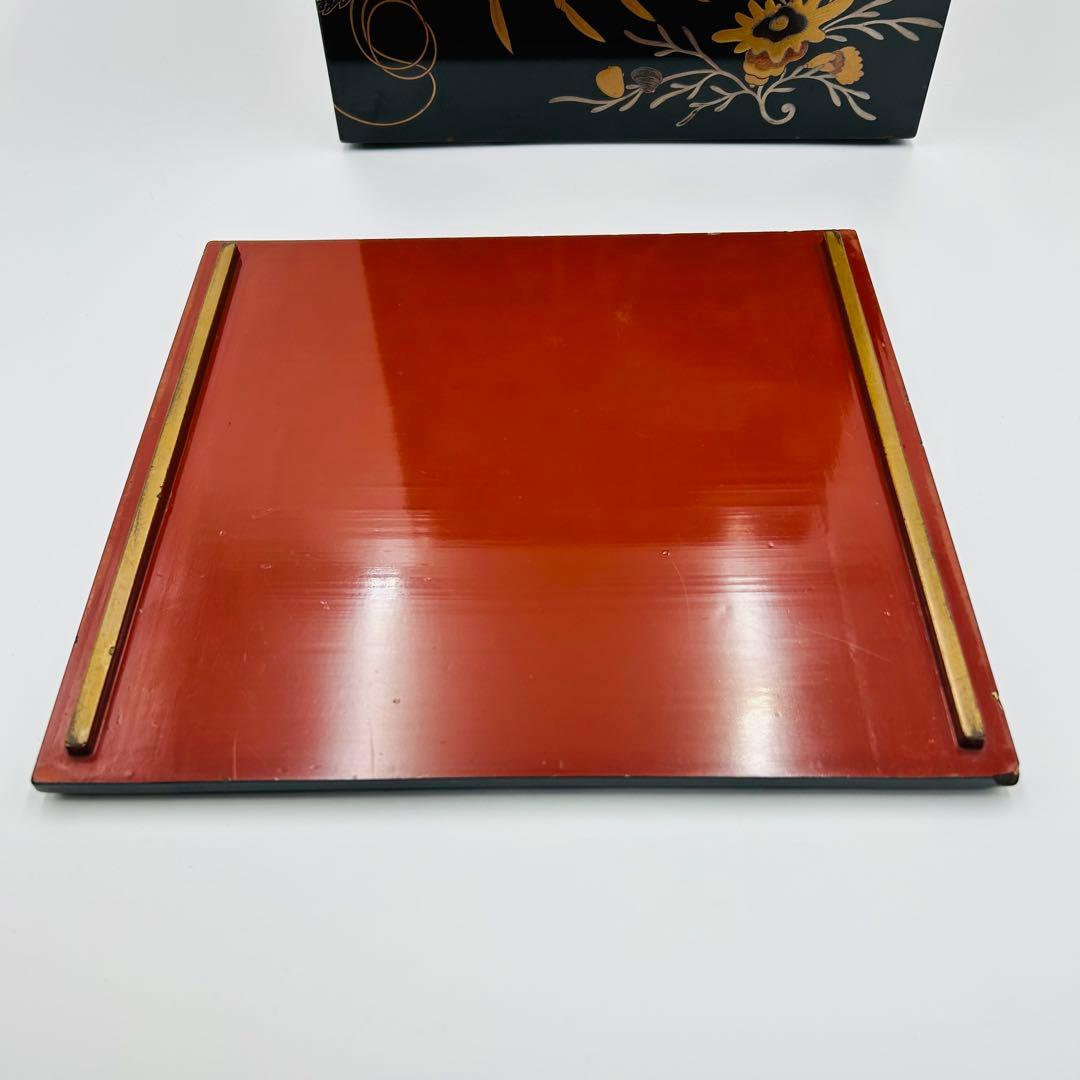 海老海鮮尽くし蒔絵重箱 段重 お節料理】骨董 アンティーク インテリア