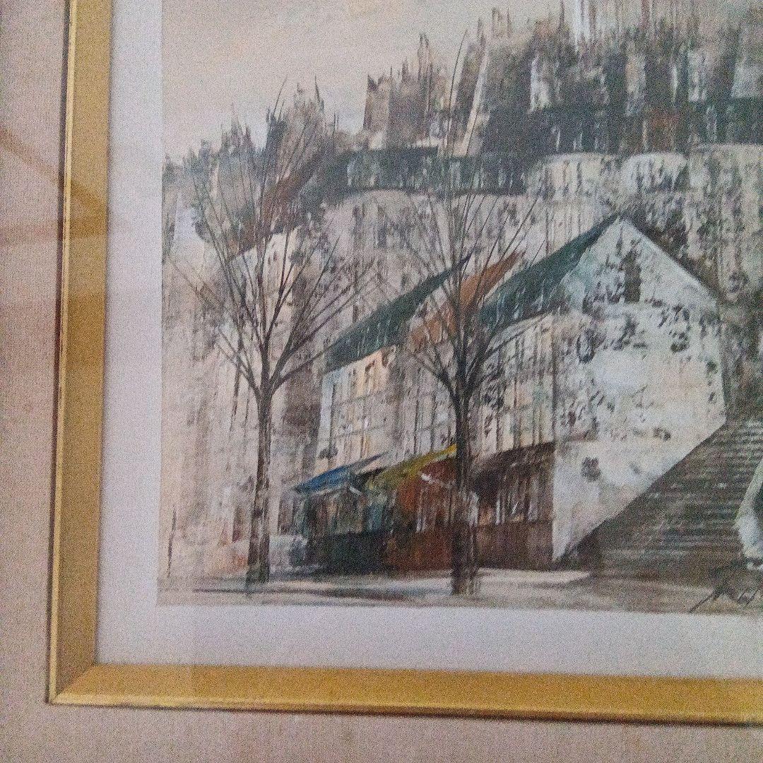 【パリの街】モンマルトル松下泰三　油彩 油絵 絵画 　インテリア