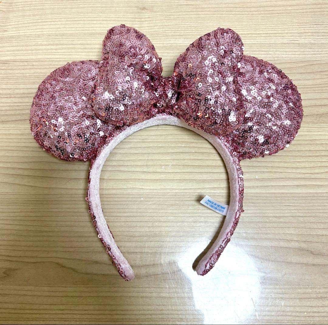 ディズニー カチューシャ ピンク スパンコール - メルカリ