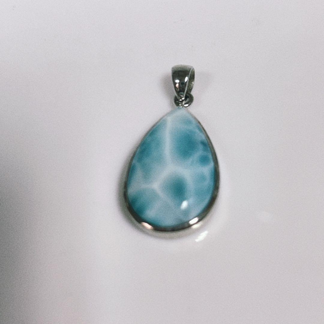 ラリマーペンダントブラックスピネルネックレスNO25-1786 - メルカリ