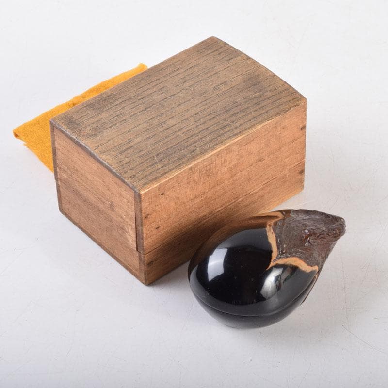 茶道具　乾漆　茄子香合　在銘　時代箱　V　9223 茶道具 乾漆 茄子香合 在銘 時代箱 V 9223 - メルカリ