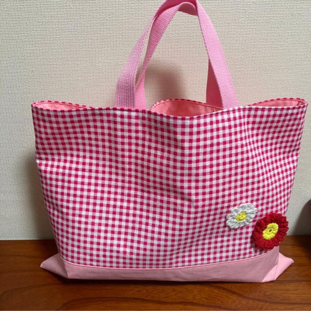 入園入学グッズ 女の子 レッスンバッグ ギンガムチェック - メルカリ