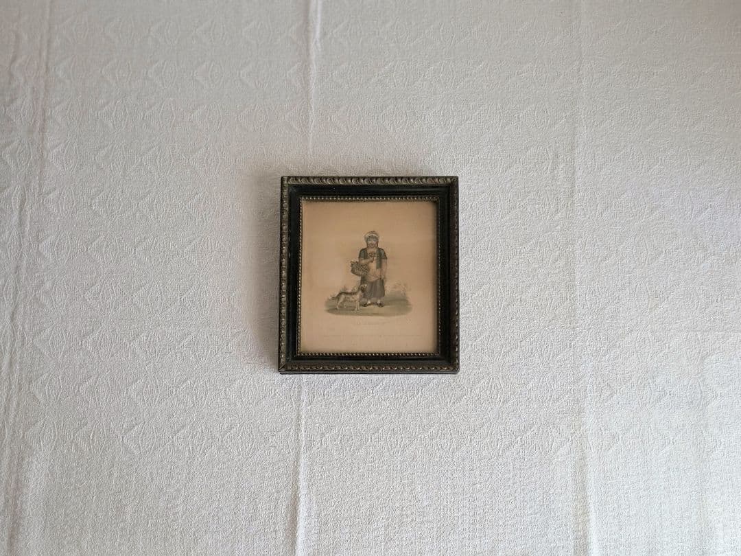 * antique picture ❀* 女の子とワンちゃんのいる 版画プリント ヴィクトリアン・プリンティング 150年前の挿絵付き週刊新聞 | キヤ