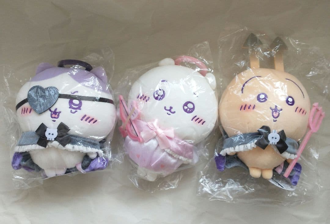 レア ちいかわ 公式てんし＆あくまぬいぐるみS 3種類 タグ付 新品未開封 匿名 ちいかわ てんし♡あくま ぬいぐるみS（あくまなうさぎ） | ちいかわ
