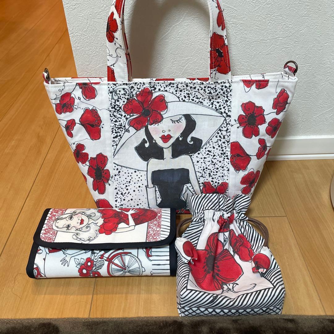 長財布　やりくり財布　ハンドメイド　トートバッグ　巾着袋　ロラライハリス 長財布 やりくり財布 ハンドメイド トートバッグ 巾着袋