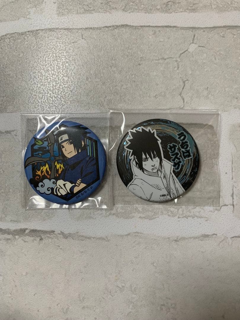 NARUTO うちはサスケ 和紙缶バッジ 切り絵シリーズ デコレクション缶