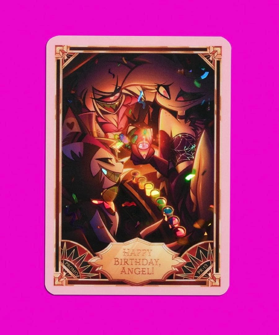 ハズビンホテル　プロモカード13 Cracked Ice Hazbin Hotel Trading Cards Unholy Trinity Cracked Ice Promo Card