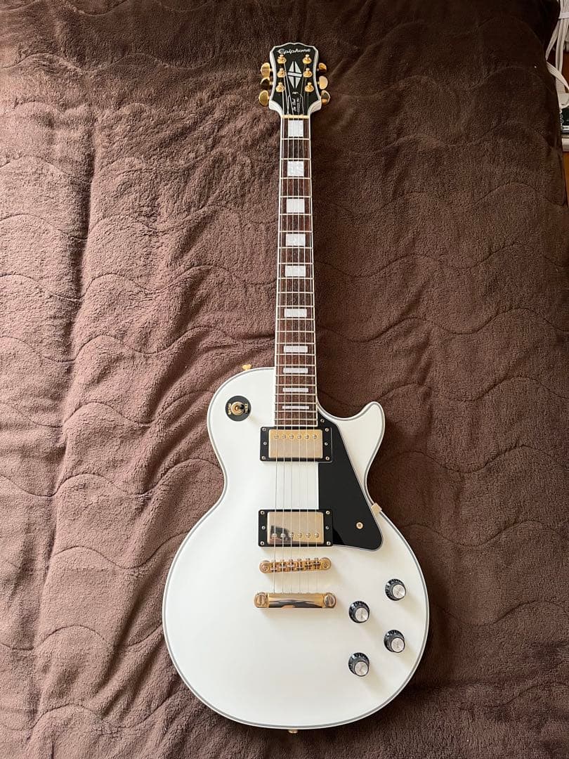 【調整済】epiphone Lespaul Custom pro white Epiphone Les Paul Custom PRO AW Alpine White | USA