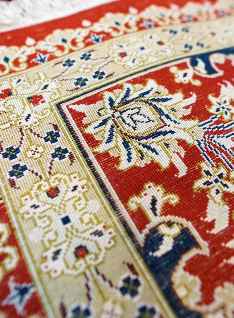 size:190×131cm [ペルシャ クム産 シルク の 手織り絨毯] 1895816666