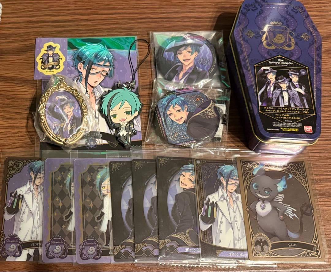 ツイステ オクタヴィネル寮 ブロマイド 缶バッジ ウエハース