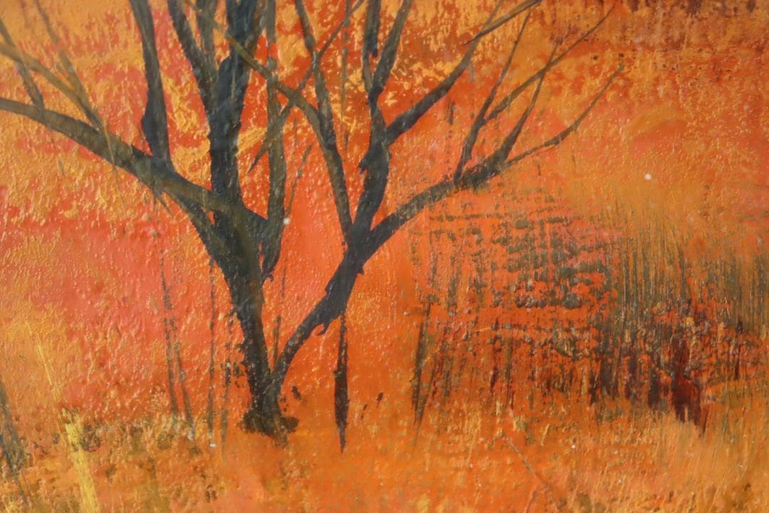 真作保証 西井義晃 「赤い風景」 油彩20号 自由美術協会会員 - 絵画最
